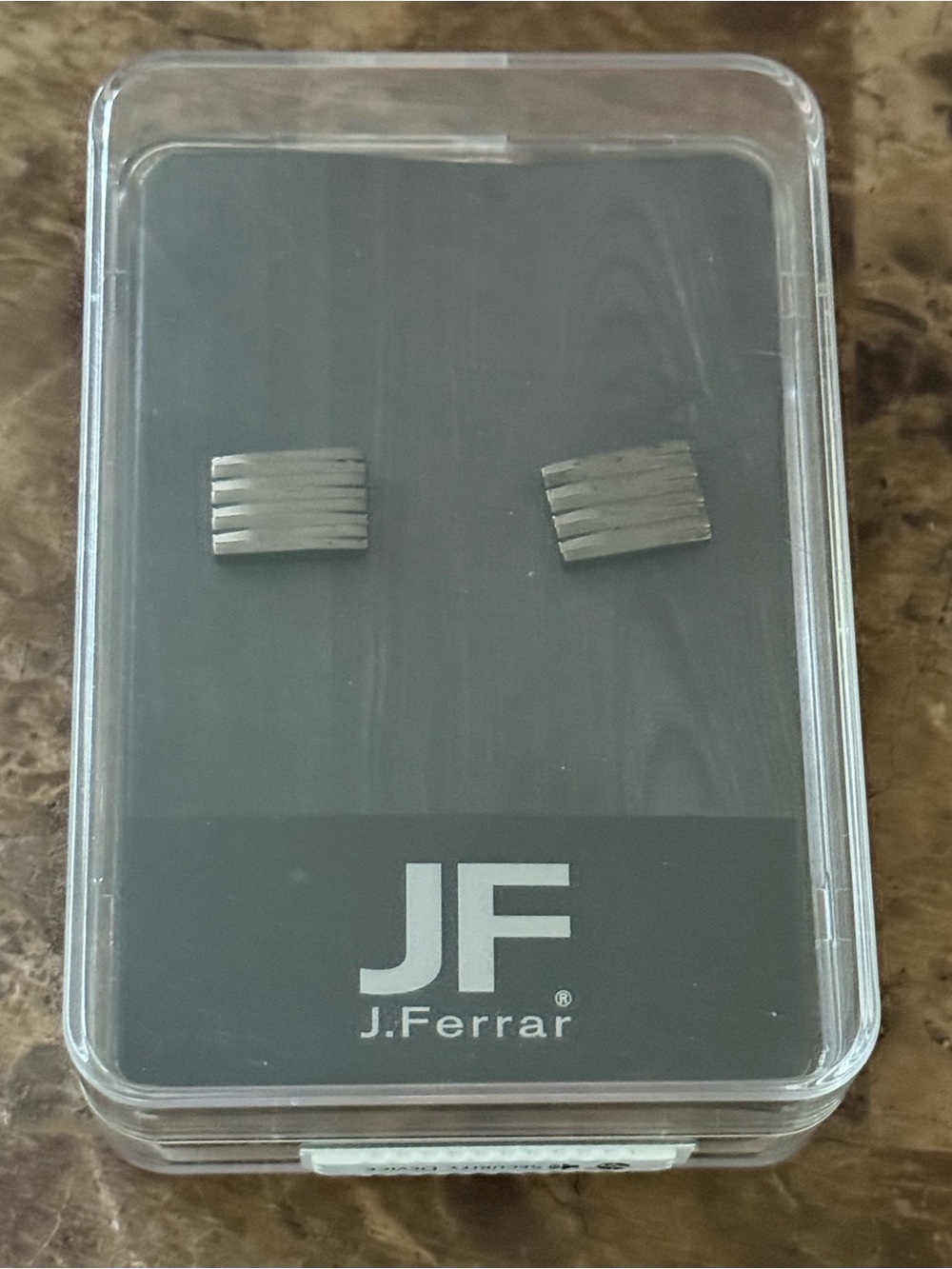 JF J.Ferrar Men’s Ribbed Rectangle Cuff Links NWT